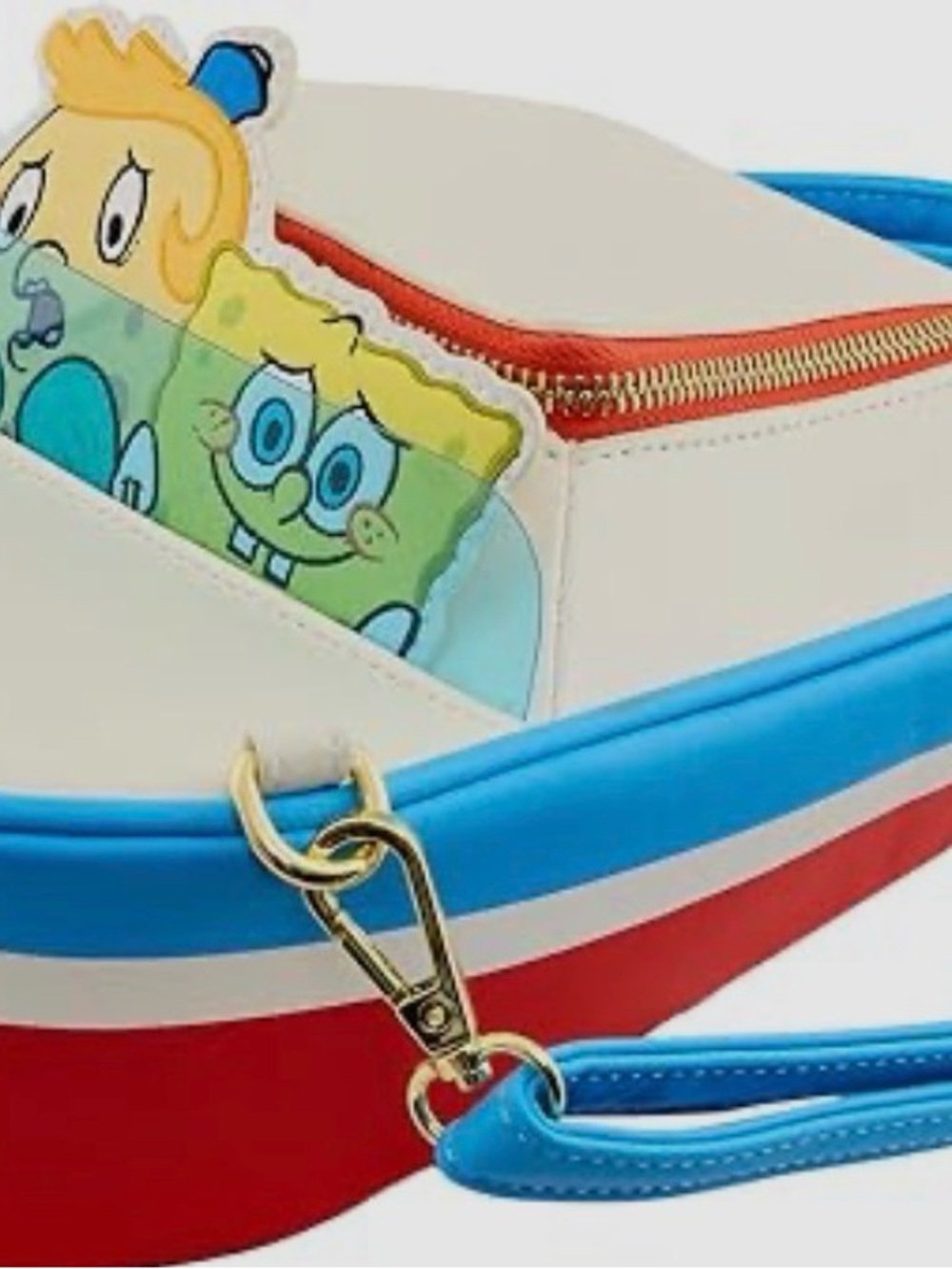 Loungefly Red, Blue, White & Cream SpongeBob Crossbody Bag